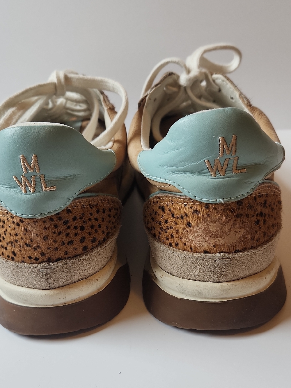 Madewell Leopard Print Sneakers Brown/black/blue Trim Womens Size 8M - Picture 4 of 9